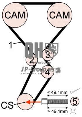 JP GROUP 4312103519 -  Комплект ремня ГРМ